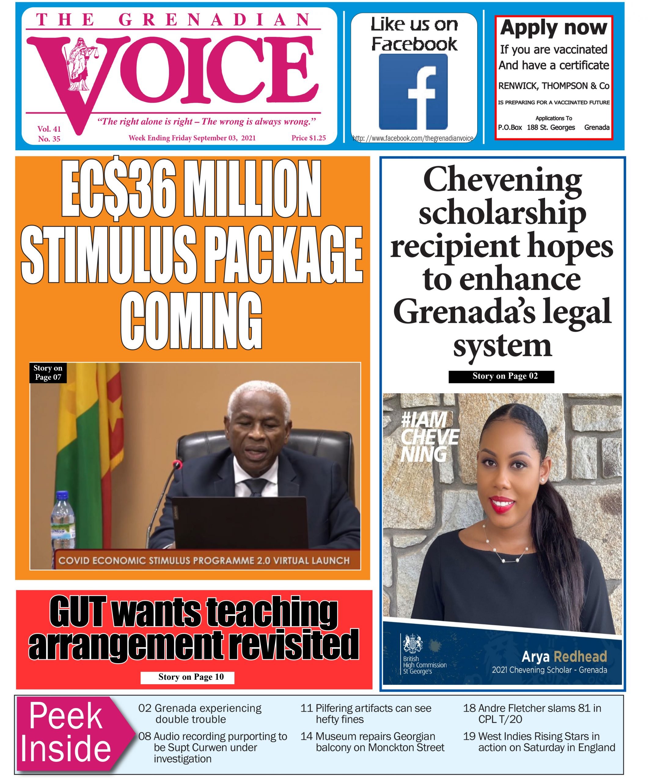 The Grenadian Voice E-paper for September 03, 2021 - Grenadian Voice
